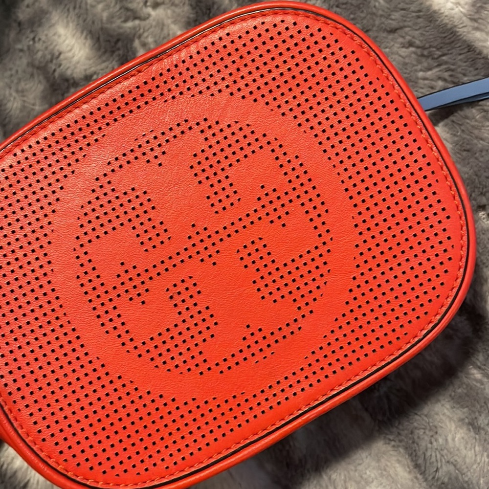Red Tory Burch Makeup Bag